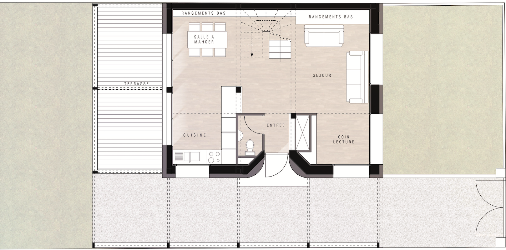 Planche A rénovation schéma de la maison bretagne Archibien