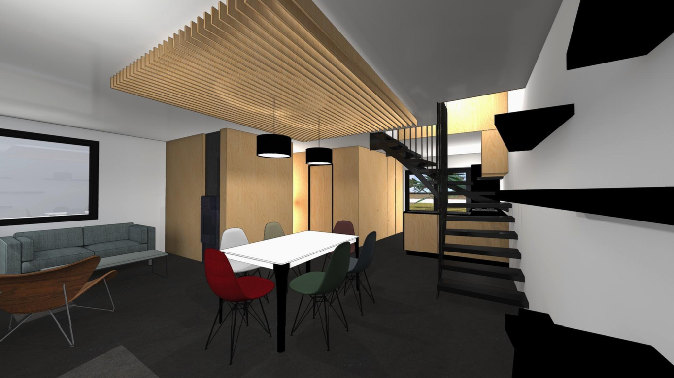 Planche B et photo de la rénovation en bretagne Archibien