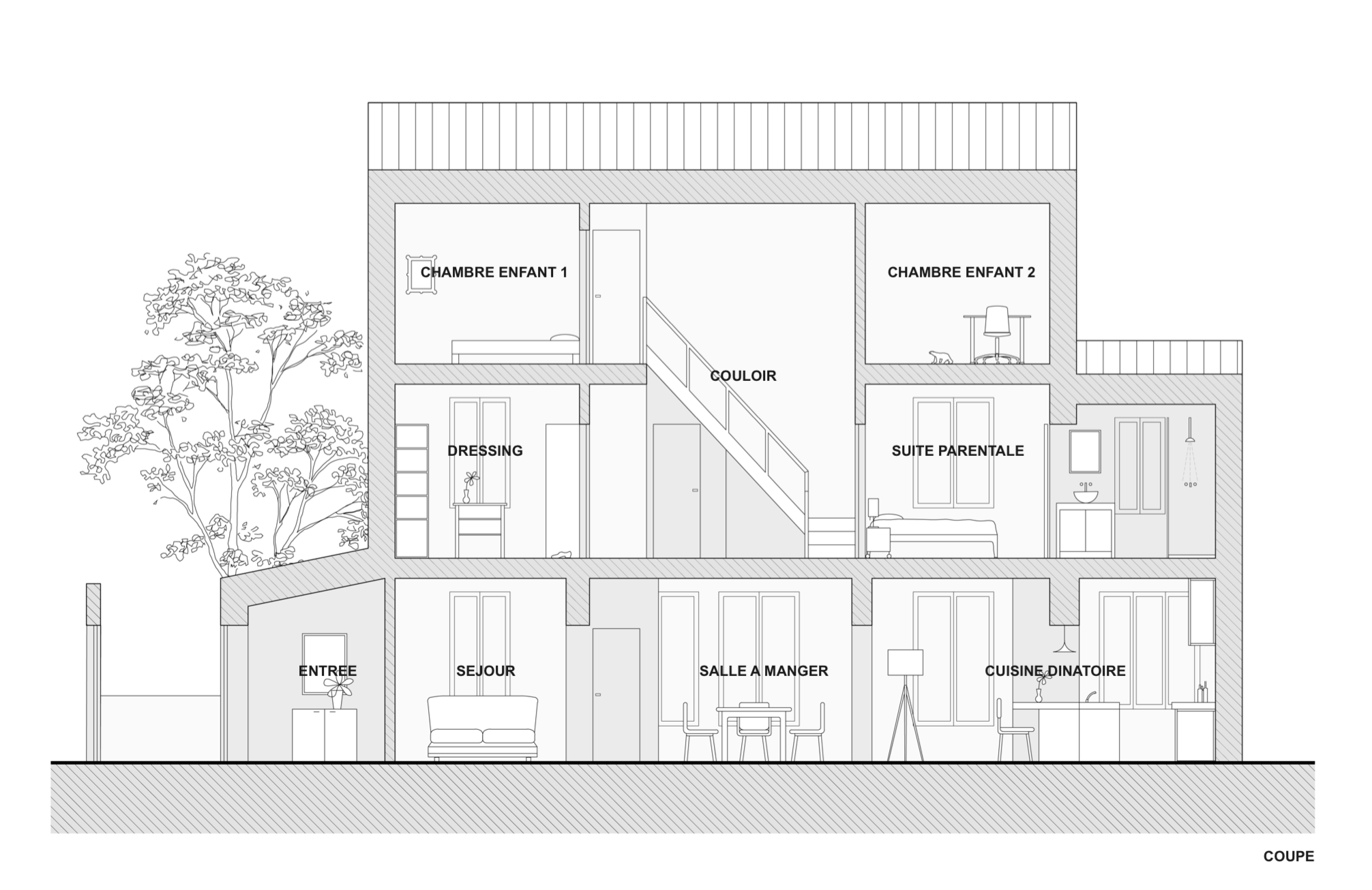 Planche de l'agence d'architecture A découpe du plan Archibien