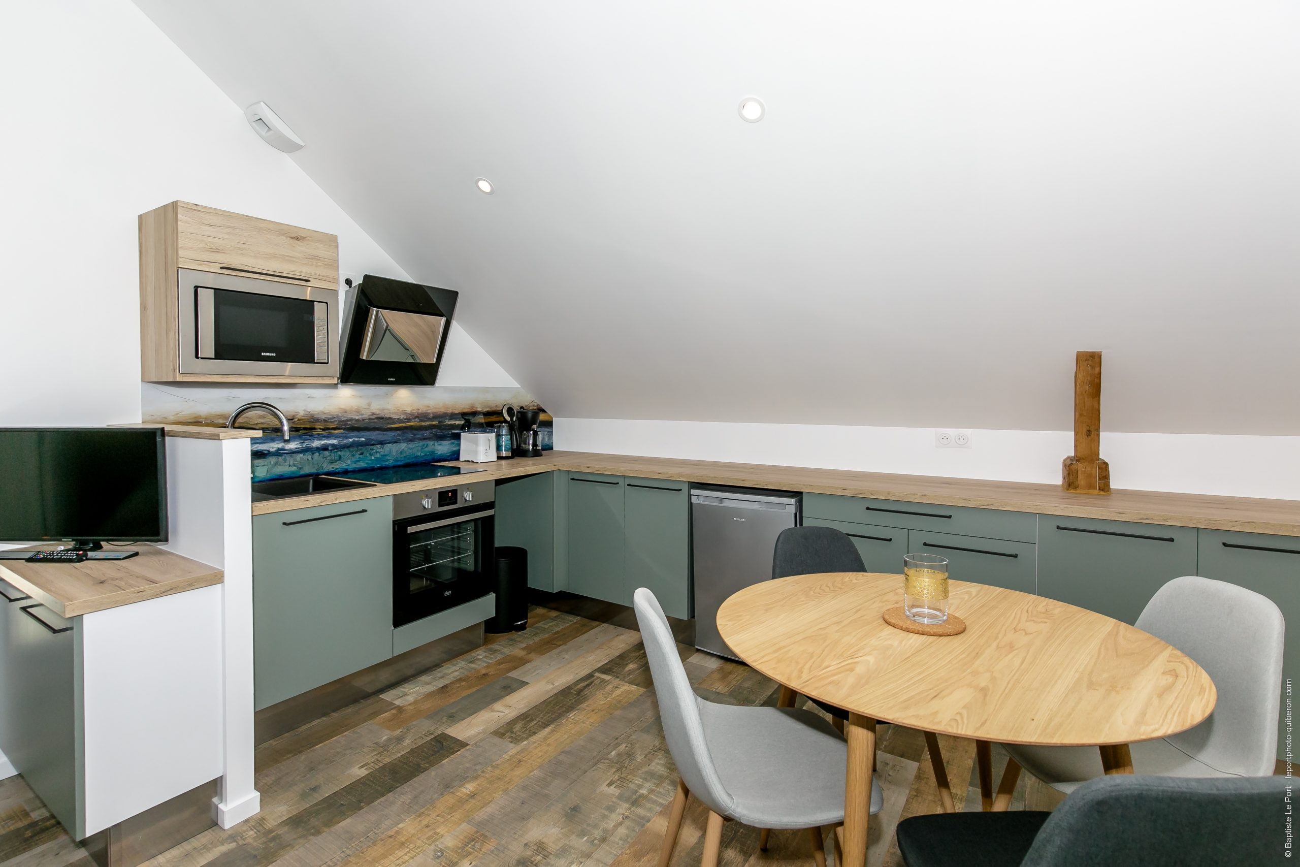 Cuisine d'un appartement après rénovation