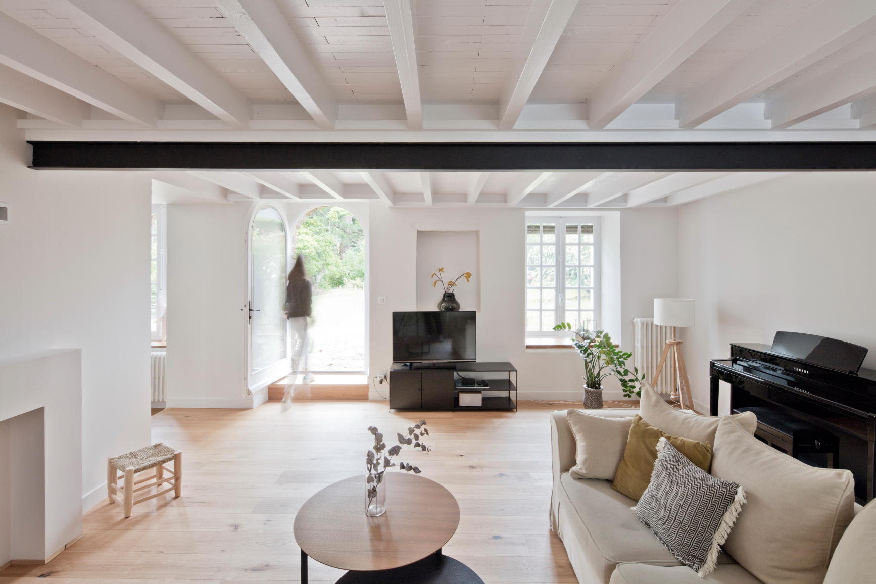 rénovation d'une ancienne ferme près de Nantes, avec plancher en bois