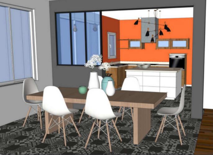 Planche de présentation Aude Le Douaran - Projet Archibien - Zoom Salle à manger