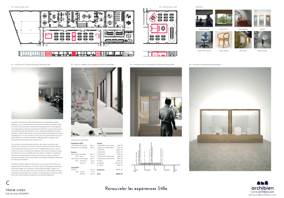 Planche de l'agence Vorbot, pour une rénovation à Paris par l'intermédiaire d'Archibien